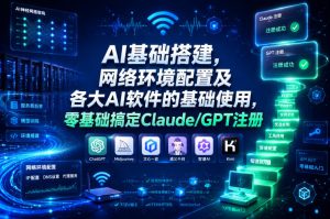 AI基础搭建,网络环境配置及各大AI软件的基础使用,零基础搞定Claude/GPT注册-KJ分享