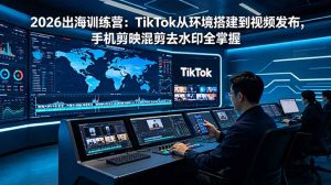 2026出海训练营:TikTok从环境搭建到视频发布,手机剪映混剪去水印全掌握-KJ分享