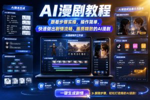 AI漫剧教程，跟着步骤实操，操作简单，快速做出剧情流畅、画质精致的AI漫剧-KJ分享