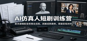 AI仿真人短剧训练营：剧本建模配音剪辑全流程，拆解成熟案例，搭建变现闭环-KJ分享