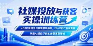 社媒投放与获客实操训练营，从0到1搭建外贸社媒营销体系，FB+INS广告全流程，掌握AI赋能下的B2B获客新增长-KJ分享