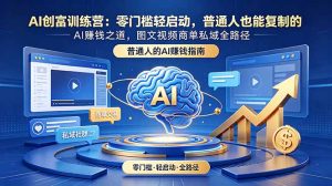 AI创富训练营：零门槛轻启动，普通人也能复制的AI赚钱之道，图文视频商单私域全路径-KJ分享