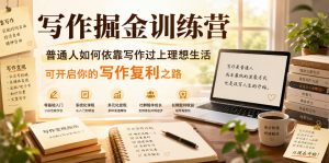 写作掘金训练营,普通人如何依靠写作过上理想生活,可开启你的写作复利之路(更新6月)-KJ分享
