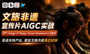 文旅非遗宣传片AIGC实战，GPT image 2+Happy horse+Seedance2.0组合，低成本快产出，抓住文旅内容风口红利-KJ分享