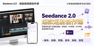 Seedance 2.0短剧短视频创作课，零基础快速产出爆款短剧、短视频、MV内容，落地做账号实现变现-KJ分享
