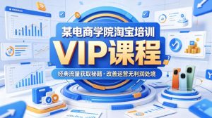 某电商学院淘宝培训VIP课程，各种经典有用的流量获取秘籍，改善运营产品没利润的处境(2026年6月)-KJ分享