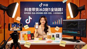 抖音带货从0到1全链路！账号搭建+选品+原创拍摄+混剪+投流，小白快速出单-KJ分享