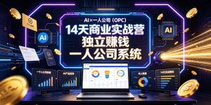AI×一人公司(OPC)14天商业实战营,用AI帮你搭建一个属于你自己的、能独立賺钱的一人公司系统-KJ分享