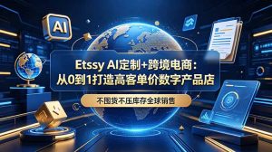 Etsy AI定制+跨境电商:从0到1打造高客单价数字产品店,不囤货不压库存全球销售-KJ分享