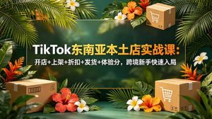 TikTok东南亚本土店实战课:开店+上架+折扣+发货+体验分,跨境新手快速入局-KJ分享