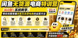 闲鱼无货源电商特训营，从0到1系统教学，帮你完整掌握闲鱼无货源电商的运营方法-KJ分享