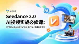Seedance 2.0 AI视频实战必修课：10节课从平台选型到广告批量产出，零基础变高手-KJ分享