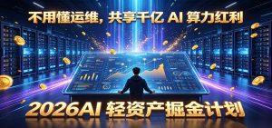 不用懂运维,共享千亿 AI 算力红利,2026AI 轻资产掘金计划-KJ分享