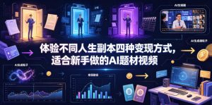 体验不同人生副本四种变现方式，适合新手做的AI题材视频-KJ分享