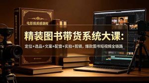 精装图书带货系统大课:定位+选品+文案+配音+实拍+剪辑,爆款图书短视频全链路-KJ分享