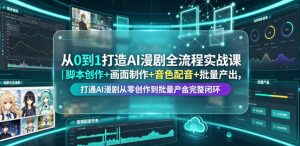 从0到1打造AI漫剧全流程实战课｜脚本创作+画面制作+音色配音+批量产出，打通AI漫剧从零创作到批量量产完整闭环-KJ分享