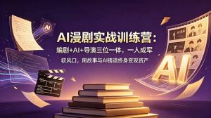 AI漫剧实战训练营：编剧+AI+导演三位一体，一人成军 驭风口，用故事与AI铸造终身变现资产-KJ分享
