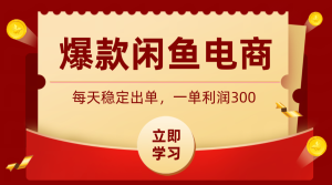 爆款闲鱼电商,卖法简单粗暴,长期稳定可做,一单利润300-KJ分享
