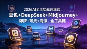 2026AI全年实战训练营:豆包+DeepSeek+Midjourney+即梦+可灵+海螺,全工具链-KJ分享