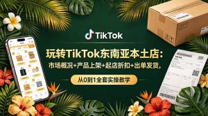 玩转TikTok东南亚本土店：市场概况+产品上架+起店折扣+出单发货，从0到1全套实操教学-KJ分享
