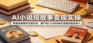 AI小说短故事变现实操:零基础掌握写文提示词,量产热门小说内容打造稳定副业收入-KJ分享