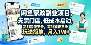 闲鱼家政副业项目,无需门店,低成本启动,高利润低竞争,玩法简单,月入1W+-KJ分享