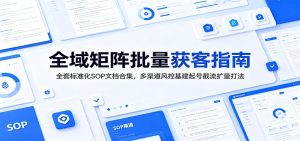 全域矩阵批量获客指南:全套标准化SOP文档合集,多渠道风控基建起号截流扩量打法-KJ分享