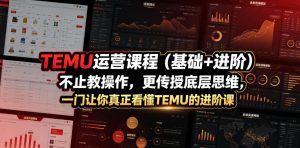 TEMU运营课程(基础+进阶),不止教操作,更传授底层思维,一门让你真正看懂TEMU的进阶课-KJ分享