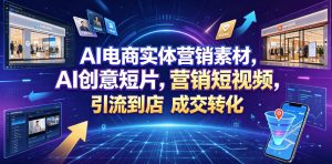 AI电商实体营销素材，AI创意短片，高效打造营销短视频，轻松引流到店，稳定提升门店客流与成交转化-KJ分享