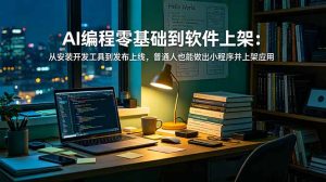 AI编程零基础到软件上架：从安装开发工具到发布上线，普通人也能做出小程序并上架应用商店-KJ分享