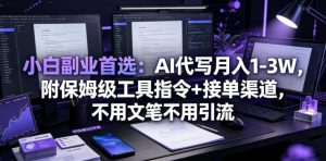 小白副业首选：AI代写月入1-3W，附保姆级工具指令+接单渠道，不用文笔不用引流【揭秘】-KJ分享