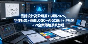 品牌设计高阶班第15期2026,字体标志+图形LOGO+AIGC设计+IP形象+VI全案落地系统教程-KJ分享