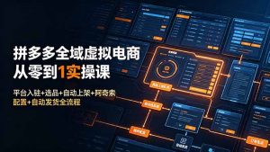 拼多多全域虚拟电商从零到1实操课:平台入驻+选品+自动上架+阿奇索配置+自动发货全流程-KJ分享