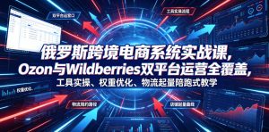 俄罗斯跨境电商系统实战课,Ozon与Wildberries双平台运营全覆盖,工具实操、权重优化、物流履约、店铺起量陪跑式教学-KJ分享