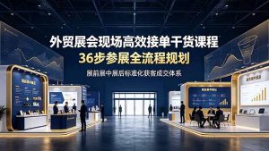 外贸展会现场高效接单干货课程，36步参展全流程规划，展前展中展后标准化获客成交体系-KJ分享