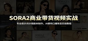 SORA2商业带货视频实战：专业提示词分镜剧本制作，AI模特口播珠宝实拍教程-KJ分享
