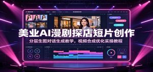 美业AI漫剧探店短片创作：分层生图对话生成教学，视频合成优化实操教程-KJ分享