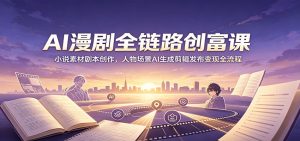 AI漫剧全链路创富课：小说素材剧本创作，人物场景AI生成剪辑发布变现全流程-KJ分享