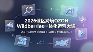 2026俄区跨境OZON Wildberries一体化运营大课,选品广告仓储售后全覆盖,搭建稳定俄跨境盈利店铺-KJ分享