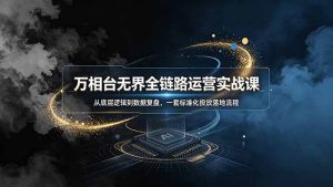 万相台无界全链路运营实战课,从底层逻辑到数据复盘,一套标准化投放落地流程-KJ分享