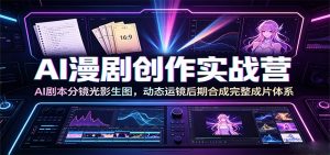 AI漫剧创作实战营：AI剧本分镜光影生图，动态运镜后期合成完整成片体系-KJ分享