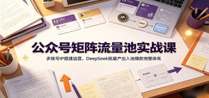 公众号矩阵流量池实战课:多账号IP搭建运营,DeepSeek批量产出入池爆款完整体系-KJ分享