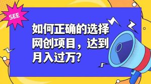 如何正确的选择网创项目，达到月入过万？，本课程教你正确选择项目。-KJ分享