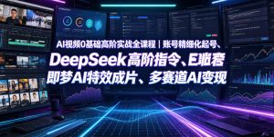 AI视频0基础高阶实战全课程｜账号精细化起号、DeepSeek高阶指令、即梦AI特效成片、多赛道AI短视频量产变现-KJ分享