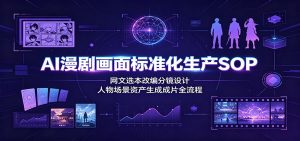 AI漫剧画面标准化生产SOP：网文选本改编分镜设计，人物场景资产生成成片全流程-KJ分享