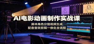 AI电影动画制作实战课:脚本角色分镜视频生成,配音音效剪辑一体化全流程-KJ分享