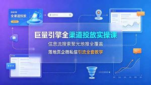 巨量引擎全渠道投放实操课,信息流搜索聚光地推全覆盖,落地页企微私信引流全套教学-KJ分享