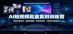 AI短视频批量复刻训练营：视频完整复刻，换背景模型、首尾帧复制、AI配音全套实操-KJ分享