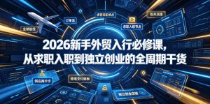 2026新手外贸入行必修课，从求职入职到独立创业的全周期干货-KJ分享