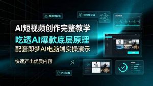 AI短视频创作完整教学，吃透AI爆款底层原理，配套即梦AI电脑端实操演示，快速产出优质内容-KJ分享